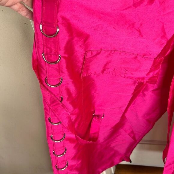 Yrufo Mecha D-Ring Unisex Wide Leg Pants Streetwear Hot pink Size Large - Picture 5 of 11